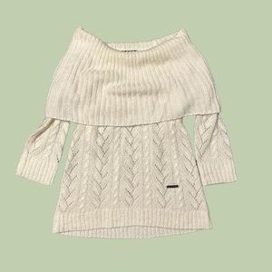 🌥️Sakura off the shoulder half sleeve knitted sweater